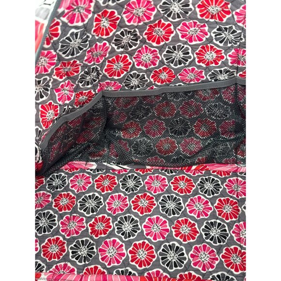Vera Bradley Quilted Floral Duffle Bag With Black & Red Straps - Picture 8 of 9